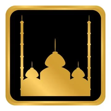 Mosque button on white. Illustrazione stock