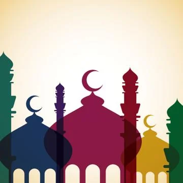 Mosque card in vector format Stock Illustration