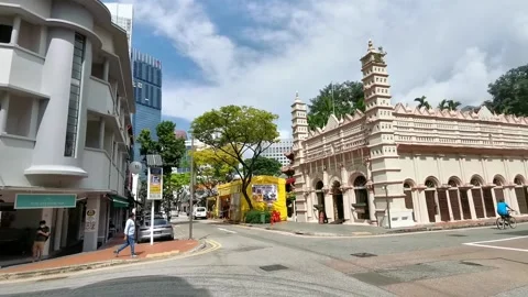 A mosque at the center of town Stock Footage 157632768