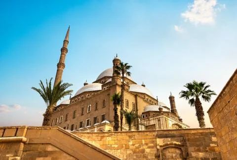 Mosque in Citadel at sunset Stock Photos