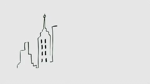 Mosque continuous line loop Animation video transparent background with alp.. Stock Footage 234589458