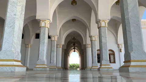 Mosque Courtyard, Arch Architecture. Stock Footage 134295000