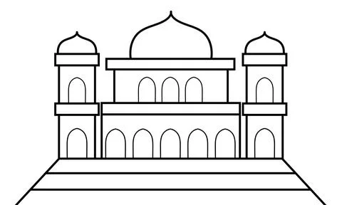 Mosque design outline Stock Illustration