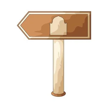 Mosque direction sign illustration Stock Illustration