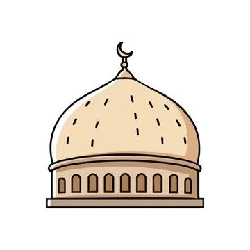 (Mosque Dome Architectural Icon. This elegant depiction of an Islamic worsh.. Stock Illustration