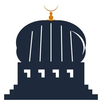 Mosque Dome with Crescent Moon Vector Illustration, Islamic Architecture Gr.. Stock Illustration