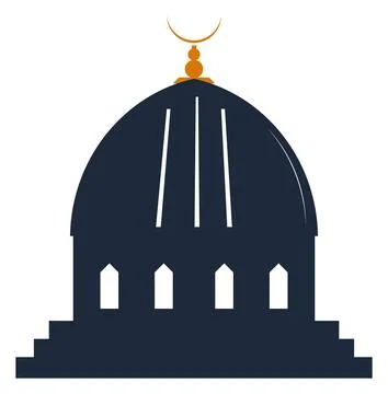 Mosque Dome Vector Illustration With Crescent Moon Finial Stockillustratie