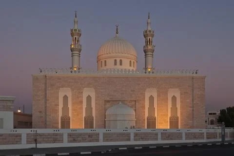 Mosque in Dubai at sunset Stock Photos