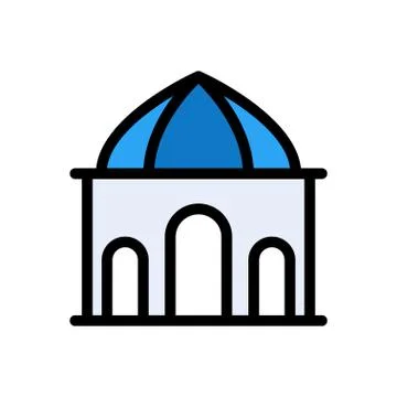 Mosque flat color icon 스톡 일러스트