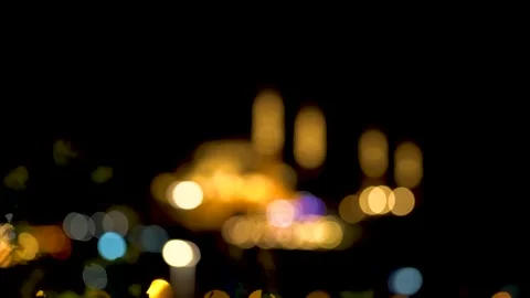Mosque Focus Shift Video, Night Stock Footage 147332695