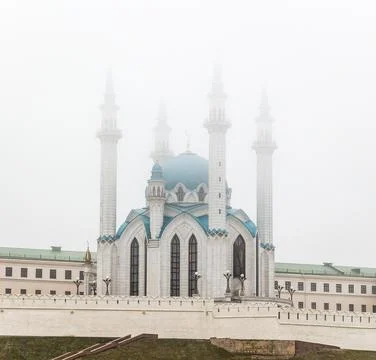 The mosque in the fog Stock Photos