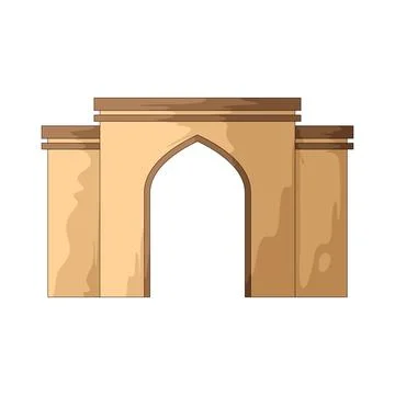 Mosque gate illustration Stock Illustration