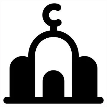 Mosque glyph icon vector illustration isolated on white background Stock Illustration