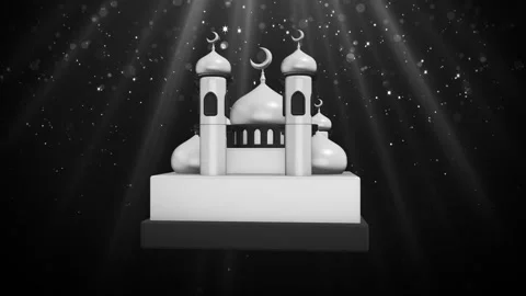 Mosque with Golden Domes Loop Stock Footage 308228096