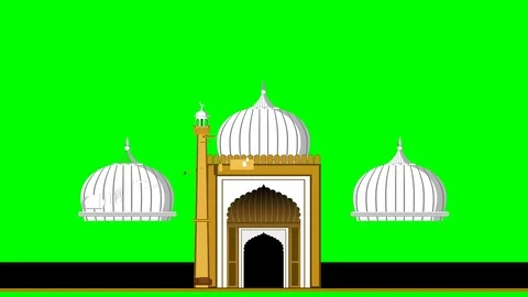Mosque on a green background. Geometric shape Stock Footage 101467731