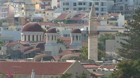 Mosque in Herakleon in Crete, Greece Video stock 11904859