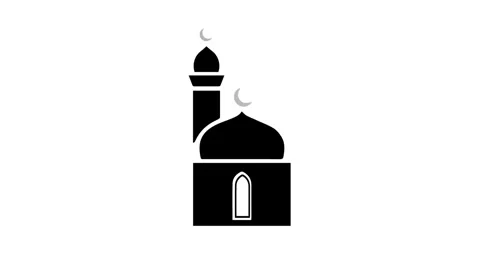 Mosque Icon Animation in silhouette styles Stock Footage 327783935