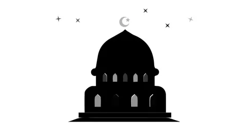 Mosque Icon Animation in silhouette styles Stock Footage 327783957