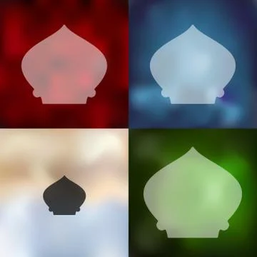Mosque icon on blurred background Illustrazione stock