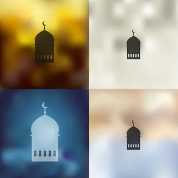 Mosque icon on blurred background 스톡 일러스트