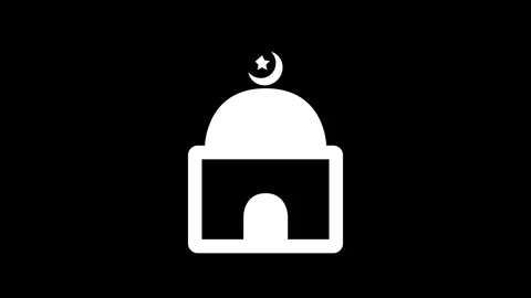 Mosque icon with crescent moon and star animation. White color mosque icon .. Stock-Footage 333994507