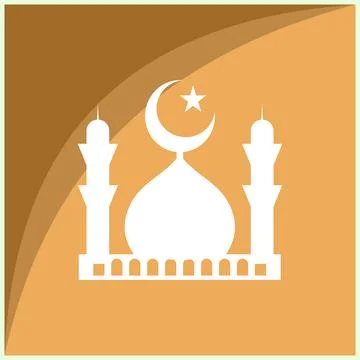 Mosque icon design, The logo or symbol of the white mosque Editable mosque Stock Illustration