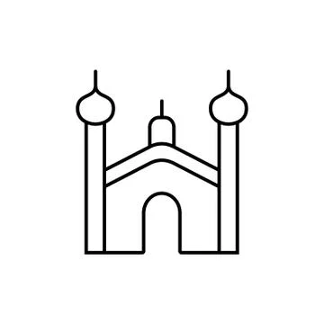 Mosque icon element of building icon for mobile concept and web apps. Thin li Illustrazione stock