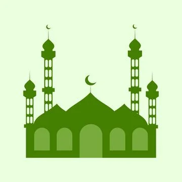 Mosque icon in flat style. Flat illustration of mosque icon for web design Stock Illustration