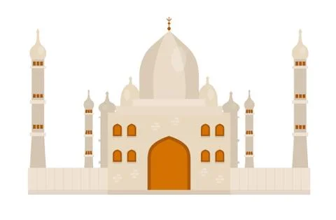 Mosque icon flat style. Isolated on white background. illustration. Illustrazione stock