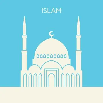 Mosque icon. Islam building Illustrazione stock