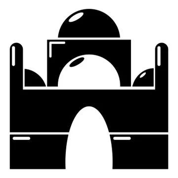 Mosque icon, simple black style Illustrazione stock