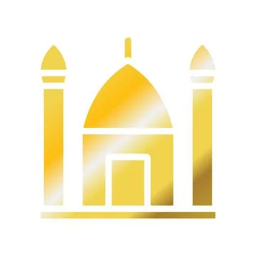 Mosque icon solid gradient golden colour ramadan symbol illustration perfect. Illustrazione stock