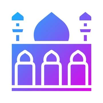 Mosque icon solid gradient purple style ramadan illustration vector element.. Stock Illustration