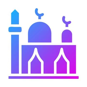 Mosque icon solid gradient purple style ramadan illustration vector element.. Stock Illustration