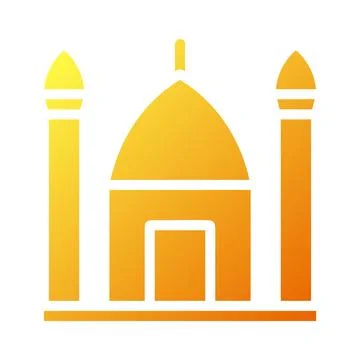 Mosque icon solid gradient yellow style ramadan illustration vector element.. Stock Illustration