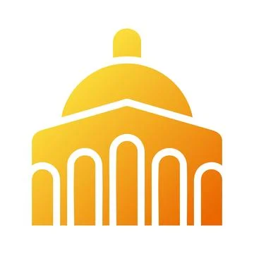 Mosque icon solid gradient yellow style ramadan illustration vector element.. 스톡 일러스트