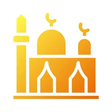 Mosque icon solid gradient yellow style ramadan illustration vector element.. 스톡 일러스트