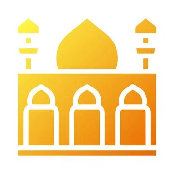 Mosque icon solid gradient yellow style ramadan illustration vector element.. Stock Illustration