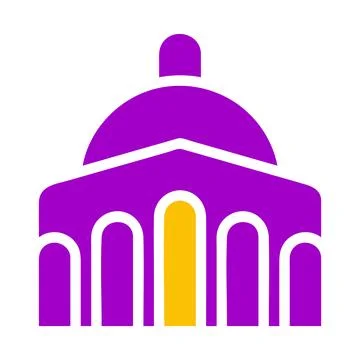 Mosque icon solid purple yellow style ramadan illustration vector element a.. Illustrazione stock