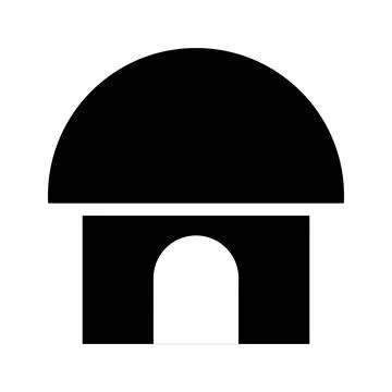 Mosque icon vector. Black silhouette of mosque on white background Stock Illustration