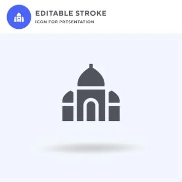 Mosque icon vector, filled flat sign, solid pictogram isolated on white, logo 스톡 일러스트