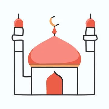 Mosque icon. Vector illustration in flat style. Ramadan Kareem Stock-Illustration