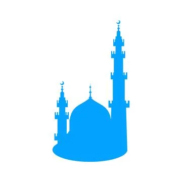 Mosque icon on white background. Flat style. Vector illustration. Stock Illustration