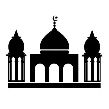 Mosque icon on white background. mosque symbol. Islamic sign. Stock Illustration