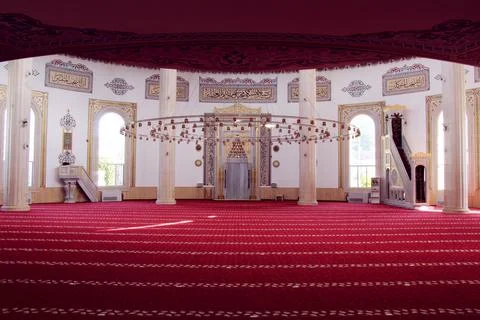 Mosque interior hall Stock Photos