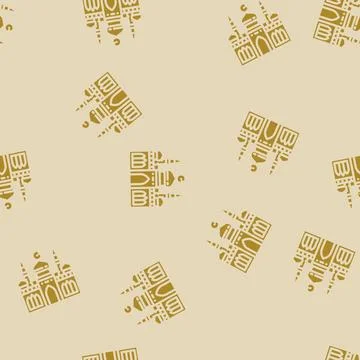 Mosque islam muslim glyph vector seamless pattern Illustrazione stock