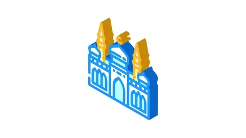 Mosque islam muslim isometric icon animation Stock Footage 327291429
