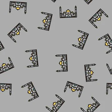 Mosque islam muslim vector seamless pattern Stock Illustration