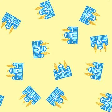 Mosque islam muslim vector seamless pattern Stock Illustration