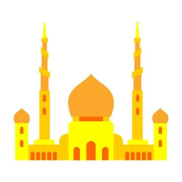 Mosque Islamic religious building. Vector illustration for Muslim holiday Eid Ilustración de archivo